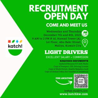 📢Katch! Open Day for Drivers

#recruitment #vacancy #join #employment #kwt #recruiting #job_search #joinus #jobs_in_kuwait #hr #cv #jobshiring #q8instagram #kuwait_ads #kwtjobs #kuwaitcity #kuwaitjobs #وظيفة #وظايف #الكويت #jobsme #jobsmekwt #foodblogger #foodandbeverage #kuwaitjobs #kuwaitoffers #q8 #driverjobs #kuwaituptodate