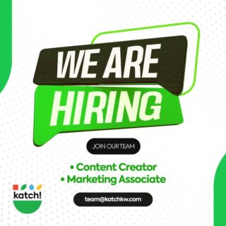 Exciting Career Opportunity!!
Join @katchkw Marketing Team!

Send CV to Team@katchkw.com

Katch is looking for talented individuals to fill two exciting roles 

Content Creator:
You will be creating engaging content for social media platforms, including Reels, Stories, and Photography. You'll be constantly coming up with new ideas and pushing your Manager for budget to execute them. 😊

Marketing Associate:
You'll be supporting online and offline marketing initiatives and campaigns. You'll be coming up with new, creative and also unconventional ideas and initiatives. You'll be dealing with all the stakeholders to get your jobs done and and still look calm and cool.😊

Arabic knowledge is a plus. 

Experienced or recent graduate?
Join our team for an exciting career opportunity. Apply now!

#katchkw #jobsinkuwait #kuwaitjobs #contentcreator #kuwaitfb #kuwaitinstagram #kuwait #jobs #recruitment #marketing #digitalmarketing #career #nowhiring #marketingjobs #jobsme #jobsmekwt