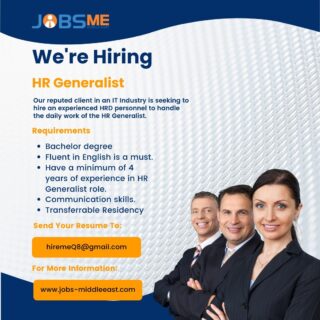 📢WE'RE HIRING! Human Resources Generalist
📌Send your CV's to hiremeq8@gmail.com
#jobsme #jobsmekwt #nowhiring #hrjobs #jobsforkuwait #kuwaitjobs #jobsinkuwait #kuwaitcity #kuwaitrecruitment #recruitment2022 #recruiterlife #employmentopportunities #job2022 #jobseekers #jobalerts #kuwaitnews #kuwaitinstagram #kuwait