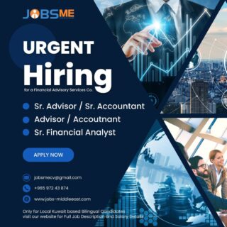 URGENT HIRING
Please send your CV to jobsmecv@gmail.com
visit www.jobs-middleeast.com for full job description

#hiring #cv #accountingfirm #accountant #kuwaitjobs #kuwaitrecruitment #kuwait #kuwaitjob #kuwaitnews #job2022 #jobalerts #jobalert #nowhiring #hrconsulting #recruitment #jobsme #jobsmekwt #jobsinkuwait #accountingjobs #financejobs #finance #financeprofessionals #job